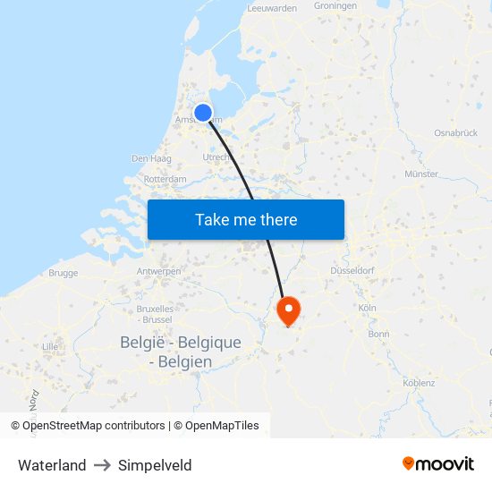 Waterland to Simpelveld map