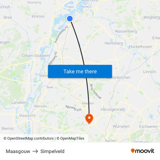 Maasgouw to Simpelveld map