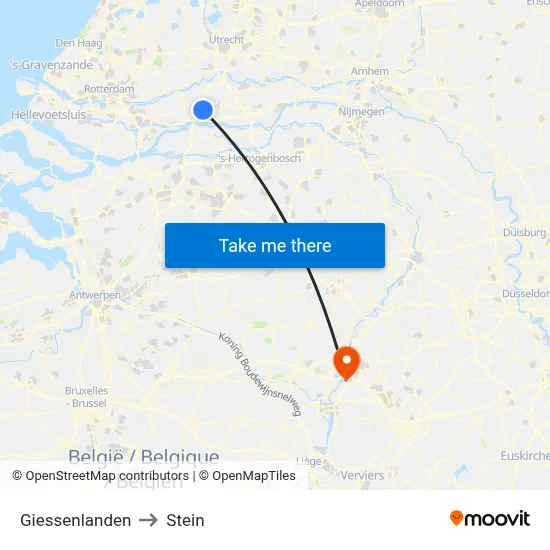 Giessenlanden to Stein map