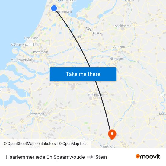 Haarlemmerliede En Spaarnwoude to Stein map