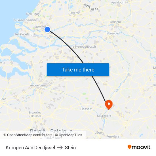 Krimpen Aan Den Ijssel to Stein map