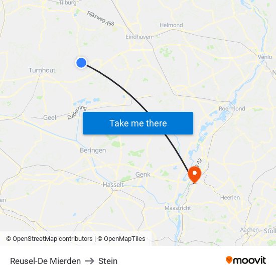 Reusel-De Mierden to Stein map