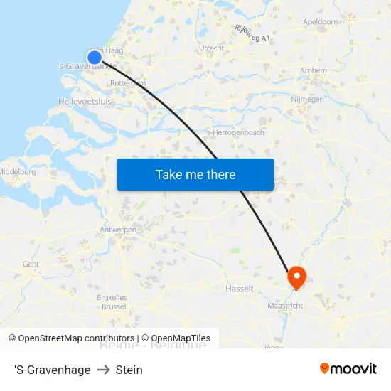 'S-Gravenhage to Stein map