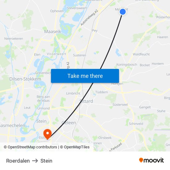 Roerdalen to Stein map