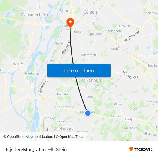 Eijsden-Margraten to Stein map