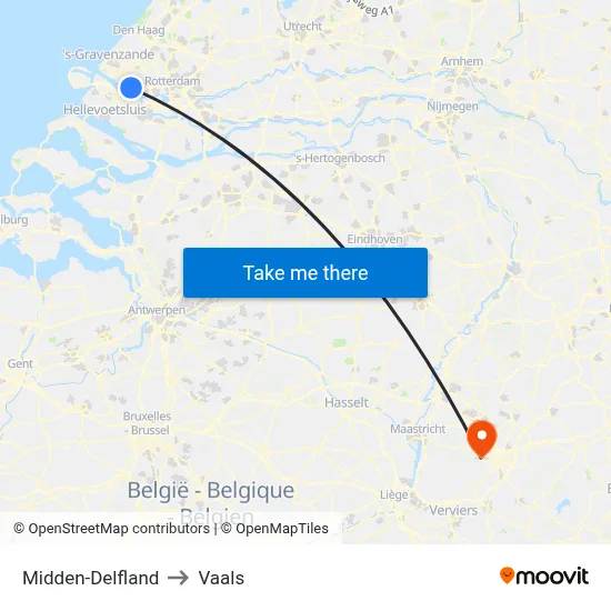 Midden-Delfland to Vaals map