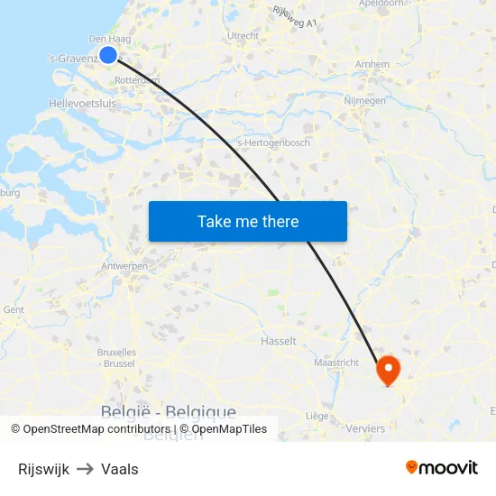 Rijswijk to Vaals map