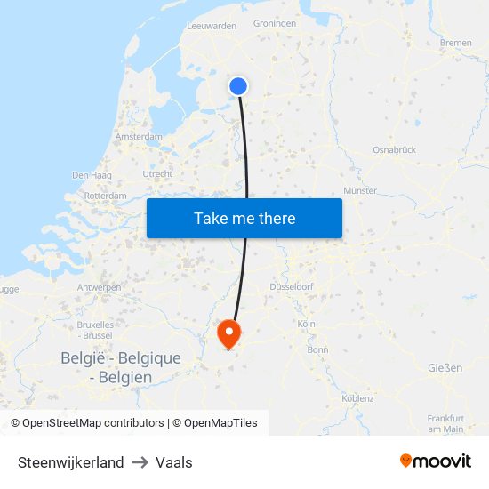 Steenwijkerland to Vaals map