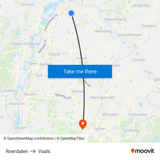 Roerdalen to Vaals map