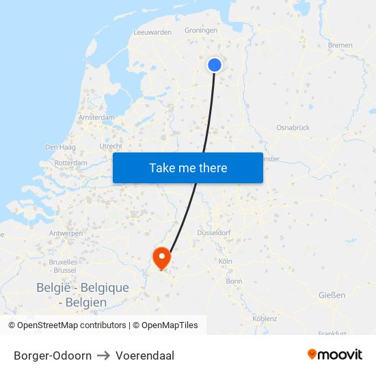 Borger-Odoorn to Voerendaal map