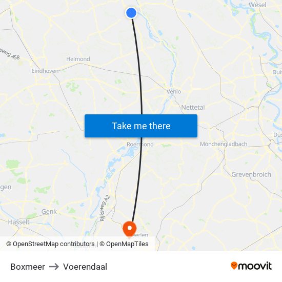 Boxmeer to Voerendaal map