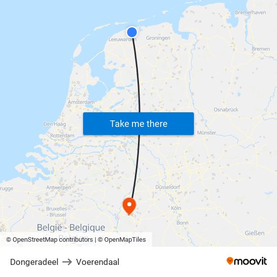 Dongeradeel to Voerendaal map