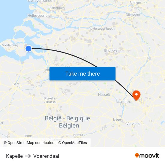 Kapelle to Voerendaal map