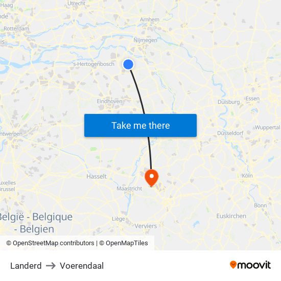Landerd to Voerendaal map