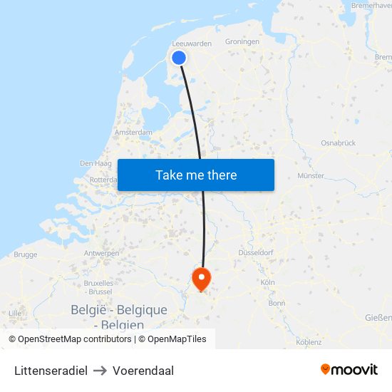 Littenseradiel to Voerendaal map