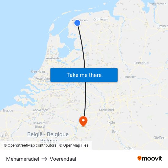 Menameradiel to Voerendaal map