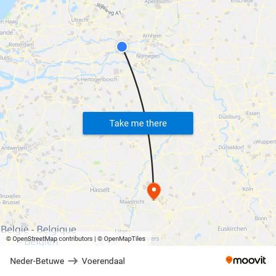 Neder-Betuwe to Voerendaal map