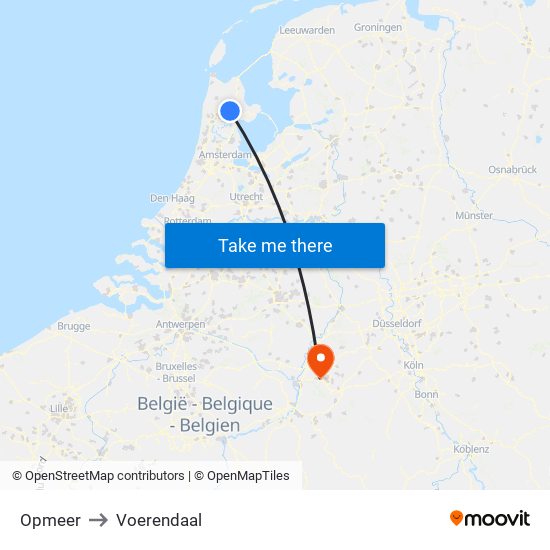 Opmeer to Voerendaal map