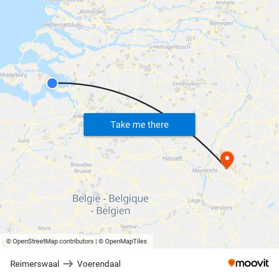 Reimerswaal to Voerendaal map