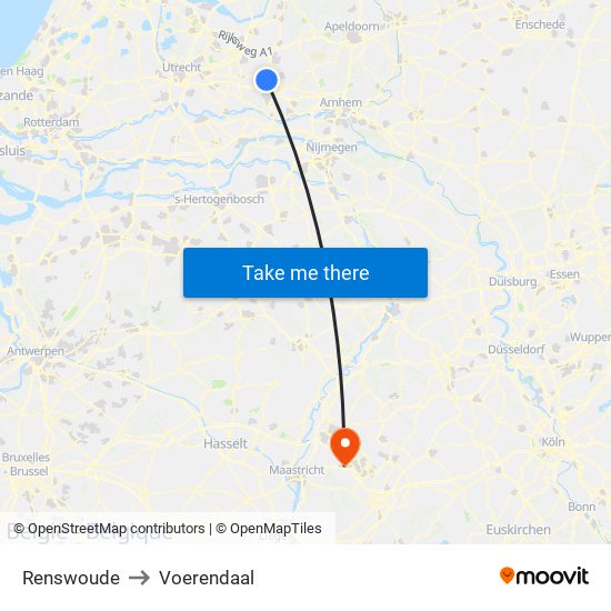 Renswoude to Voerendaal map