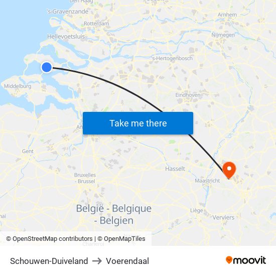 Schouwen-Duiveland to Voerendaal map