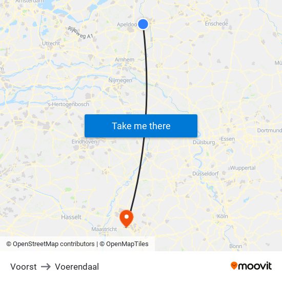 Voorst to Voerendaal map