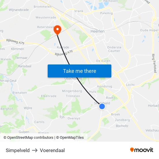 Simpelveld to Voerendaal map