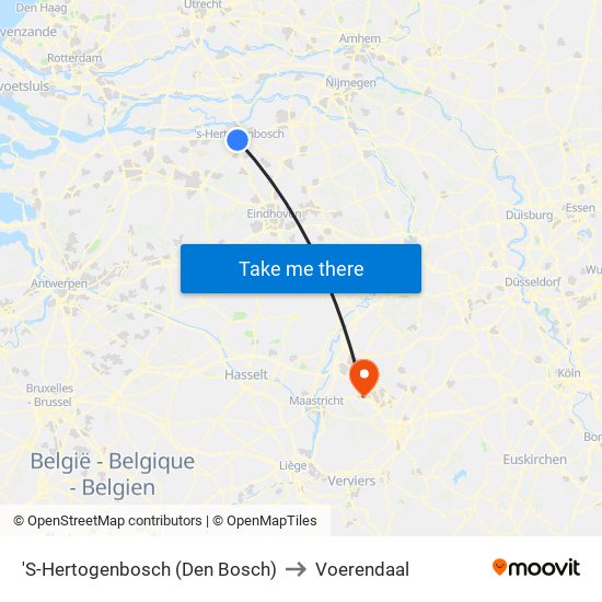 'S-Hertogenbosch (Den Bosch) to Voerendaal map