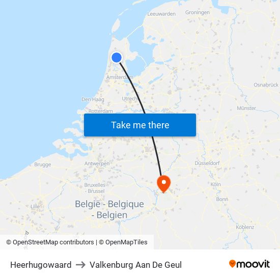 Heerhugowaard to Valkenburg Aan De Geul map