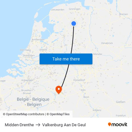 Midden-Drenthe to Valkenburg Aan De Geul map