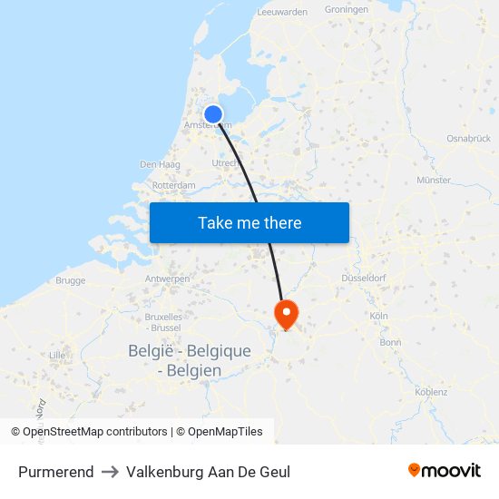 Purmerend to Valkenburg Aan De Geul map