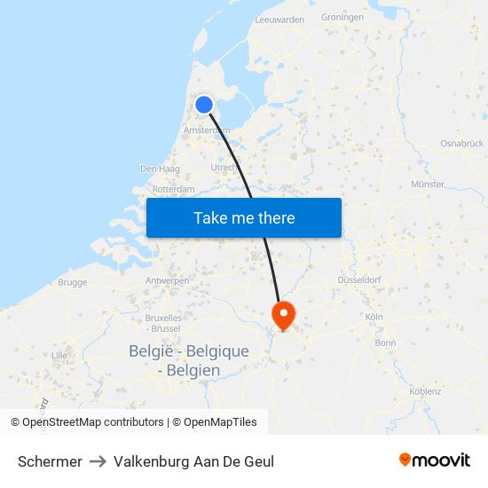 Schermer to Valkenburg Aan De Geul map