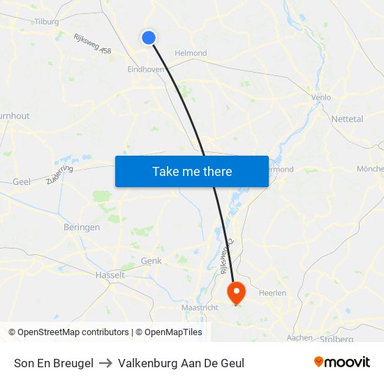 Son En Breugel to Valkenburg Aan De Geul map