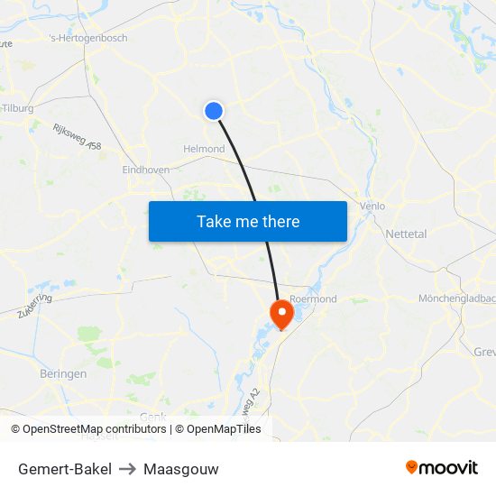 Gemert-Bakel to Maasgouw map