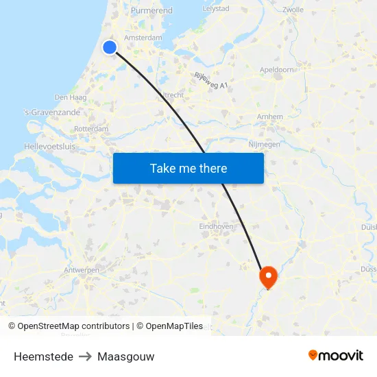 Heemstede to Maasgouw map