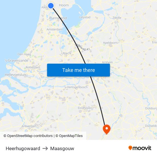 Heerhugowaard to Maasgouw map