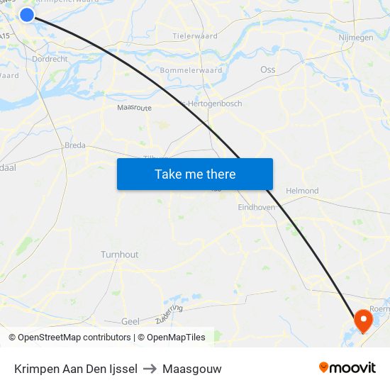 Krimpen Aan Den Ijssel to Maasgouw map