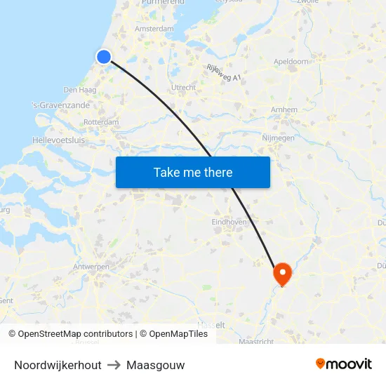 Noordwijkerhout to Maasgouw map