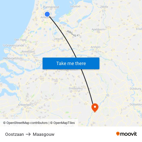 Oostzaan to Maasgouw map