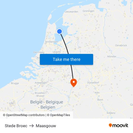 Stede Broec to Maasgouw map