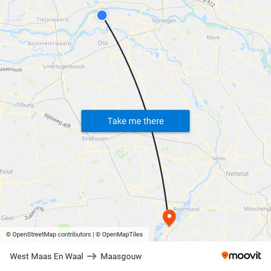 West Maas En Waal to Maasgouw map