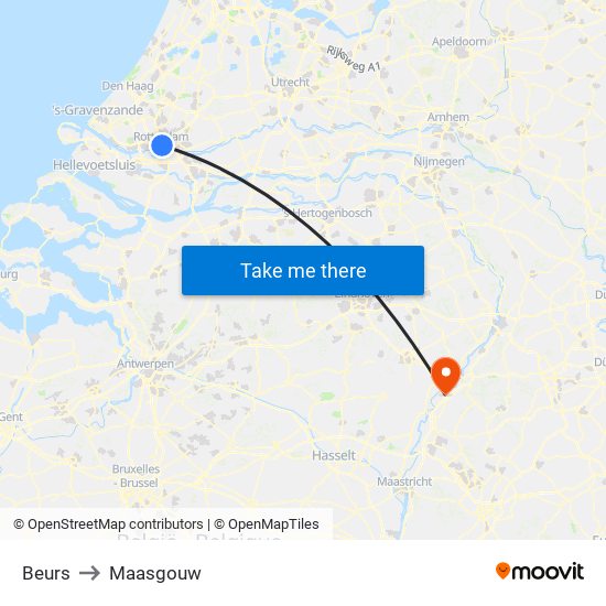 Beurs to Maasgouw map