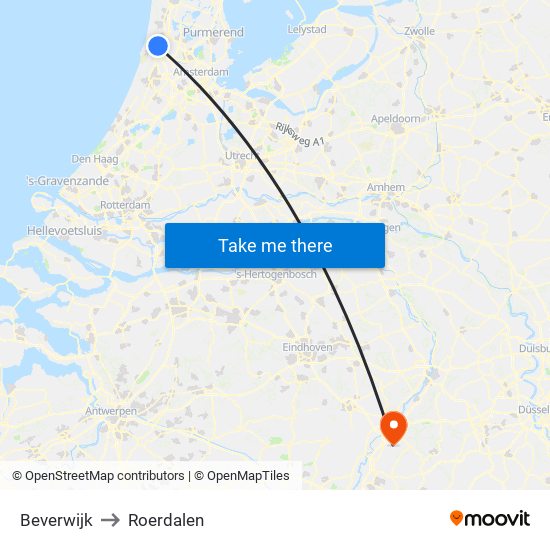 Beverwijk to Roerdalen map