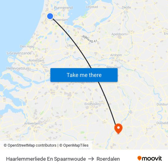 Haarlemmerliede En Spaarnwoude to Roerdalen map