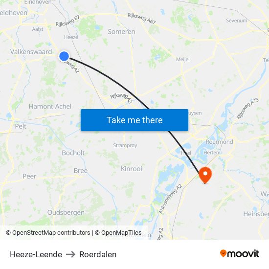 Heeze-Leende to Roerdalen map