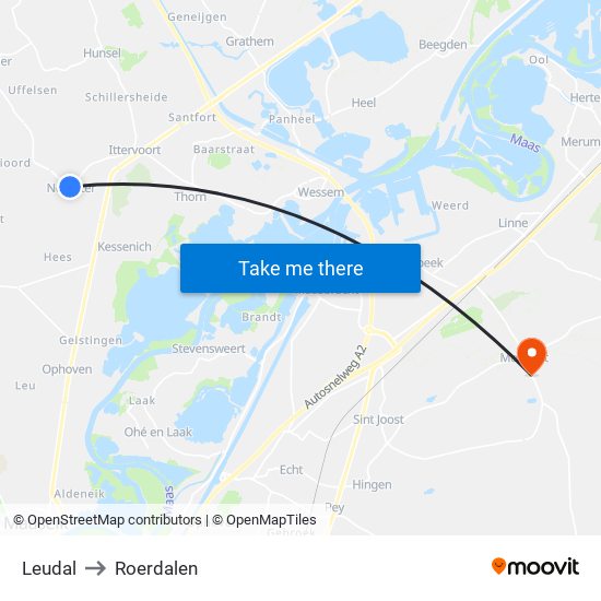 Leudal to Roerdalen map