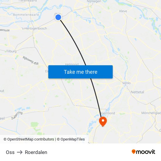 Oss to Roerdalen map