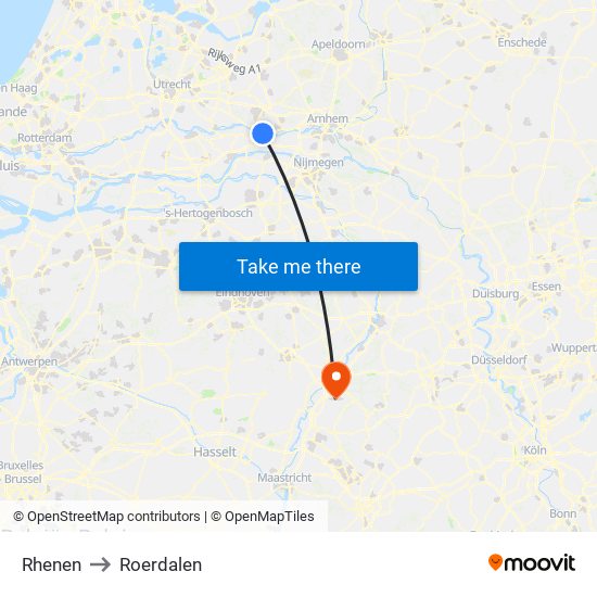 Rhenen to Roerdalen map