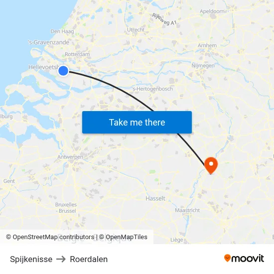Spijkenisse to Roerdalen map