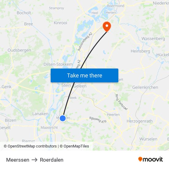 Meerssen to Roerdalen map